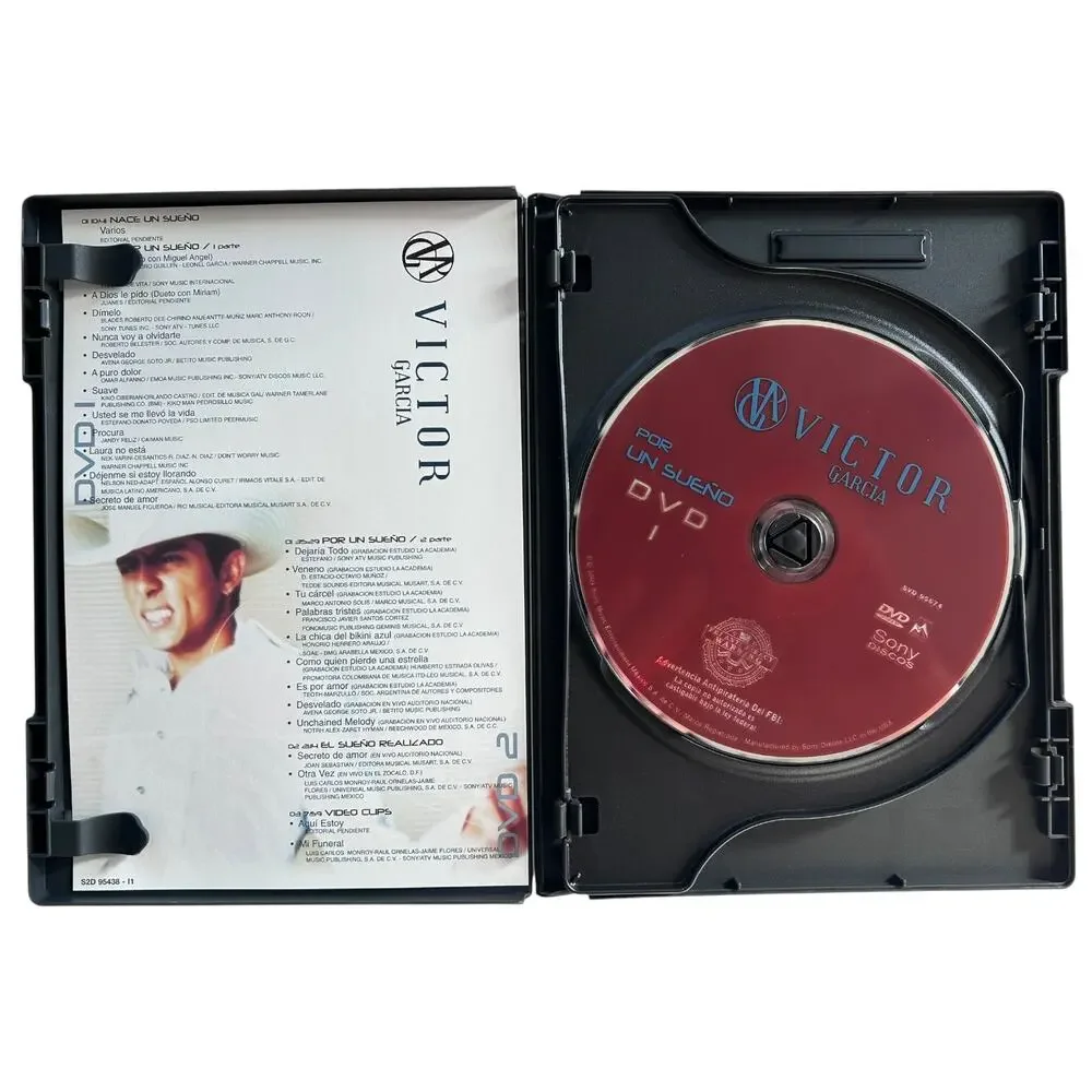 Victor Garcia Por Un Sueño 2-Disc DVD Set 2004 Sony Discos Latin Music